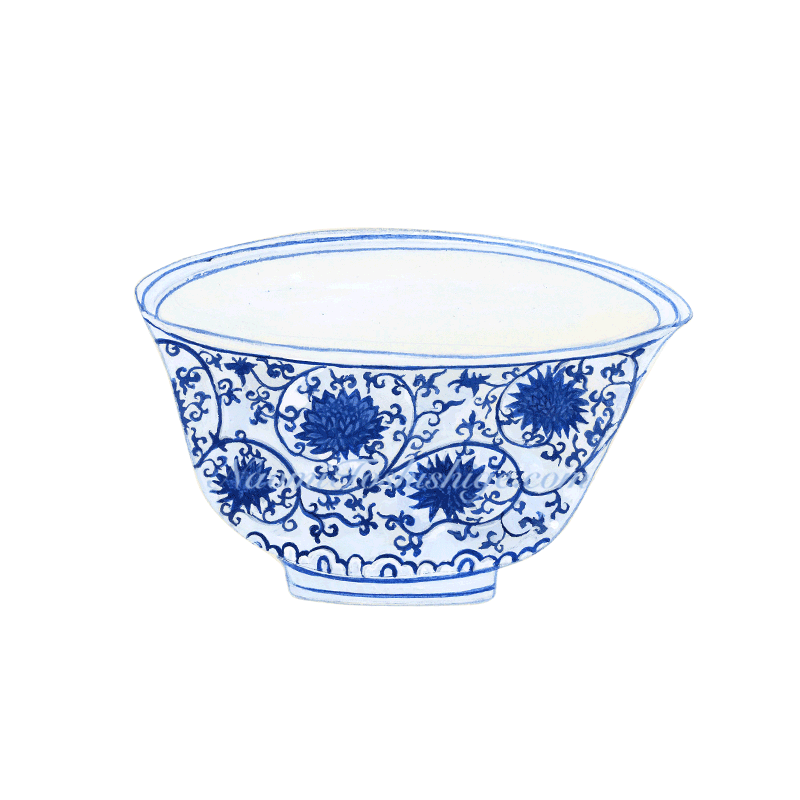 AA08_No.108_2018. Blue Flower, Palace Bowl, The porcelain Chamber in Rastatt Favorite Palace, Karlsruhe, Germany