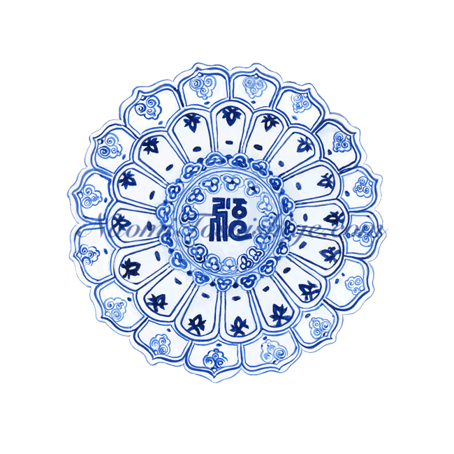 黄地青花花卉文盤◇出光美術館収蔵品◇明時代・成化