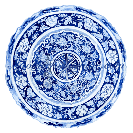 AA07_No.159-162_2018 Blue Flower, Dish, Toguri Museum of Art