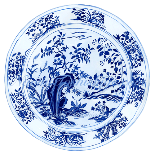 AA08_No.179-182_2018, Blue Flower, Dish Toguri Museum of Art