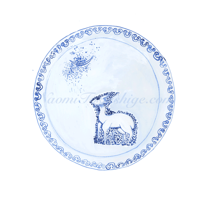 EE18_No.455_2019, Sometsuke, Dish, The Kyushu Ceramic Museum