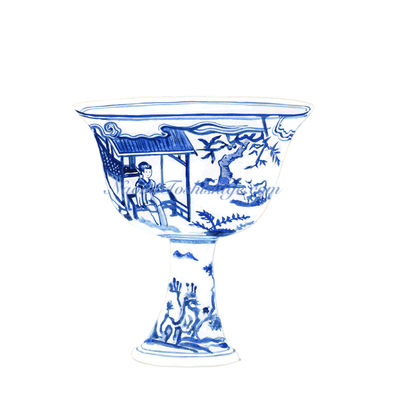 AA08_No.098_2018, Blue Flower, Stemmed Cup, Idemitsu Museum of Arts