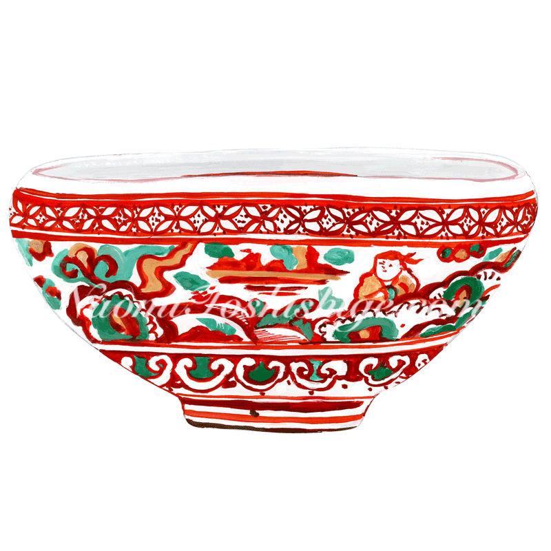 Aa11_No.652_2022, Wucai (five colours; underglaze blue and overglaze red, yellow, and green), Tea Bowl, Unknown collection