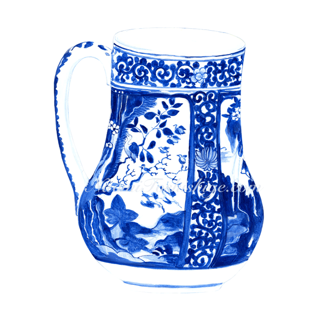 EE18_No.589_2021, Blue and White, Beer-mug, Ashmolean Museum collection, London, UK