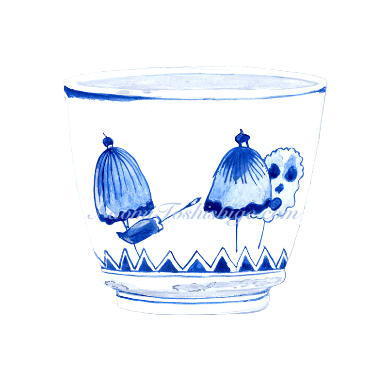 AK06_No.593_2021, Blue and White, Small Bow, unknown collection